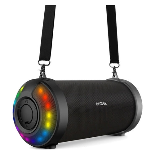Enceinte Bluetooth Denver LED RGB — 8,5W, USB, Jack 3,5mm, Autonomie 4h