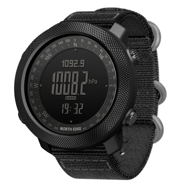 Montre North Edge portée au poignet en extérieur