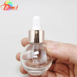 Bouteille compte-gouttes en verre en forme de boule, recharge sphérique, bouchon métallique, huiles de Massage, sérum, liquide d'aromathérapie pour Pipette