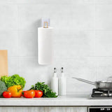 Porte-rouleau cuisine mural sans perçage — Rangement essuie-tout, film plastique & torchon inox