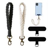 Lanière téléphone tressée bohème — Bracelet & porte-clés voiture coton