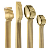 Set couverts inox épais — Couteau steak, fourchette & cuillère 4 pièces qualité hôtellerie