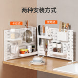 Desktop Perforated Board Organisateur bureau modulable sans perçage — Panneau perforé & étagère bureau/télétravail Rack Organizer Office Partition Workstation Desk Stationery Organizer Shelf No Drilling Required