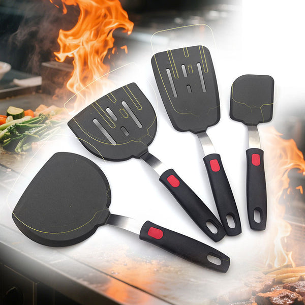 Set spatules silicone cuisine — Spatule anti-adhésive crêpes, omelettes & teppanyaki