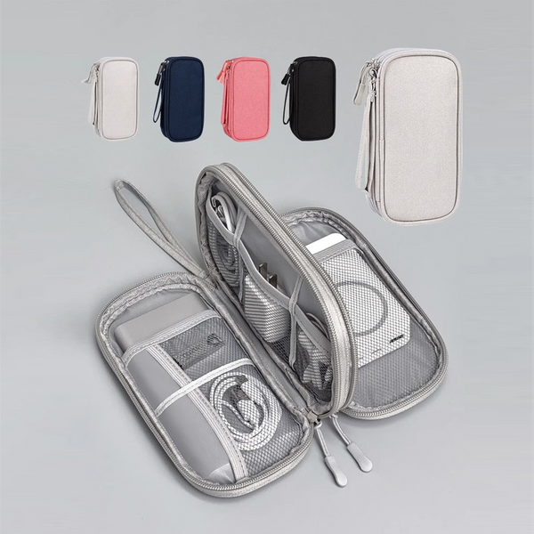 Power Bank Data Cable Mobile Phone Storage Bag Mobile Power Supply Mobile Phone Digital Accessories Headphones Multi-Layer Portable Storage Bag