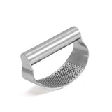 Presse-ail inox 430 multifonction — Écraseur, éplucheur & broyeur en anneau