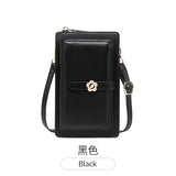 Mini sac bandoulière femme compatible tactile — Pochette cuir PU carré chic