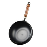 Wok en fonte traditionnel Zhangqiu — Petite marmite ventrue artisanale sans revêtement