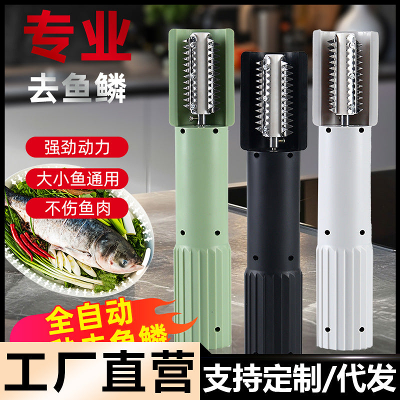 Écailleur de poisson électrique sans fil — Gratte-écailles professionnel maison & commerce  Description :