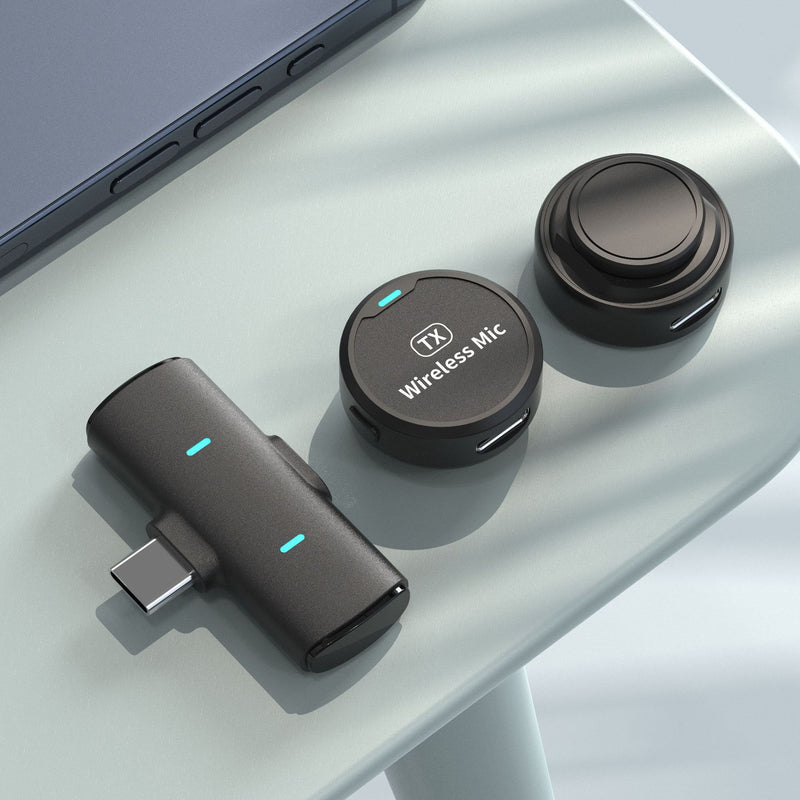 Micro cravate sans fil magnétique — 1 émetteur 2 récepteurs pour smartphone