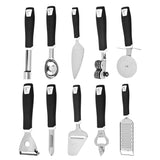 Set d'ustensiles cuisine multifonction — Râpe à fromage, roulette pizza, affûteur & cuillère glacée