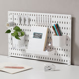 Desktop Perforated Board Storage Rack Organisateur bureau modulable sans perçage — Panneau perforé & étagère bureau/télétravail Office Partition Workstation Desk Stationery Organizer Shelf No Drilling Required