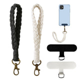 Lanière téléphone tressée bohème — Bracelet & porte-clés voiture coton