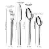 Set couverts inox épais — Couteau steak, fourchette & cuillère 4 pièces qualité hôtellerie