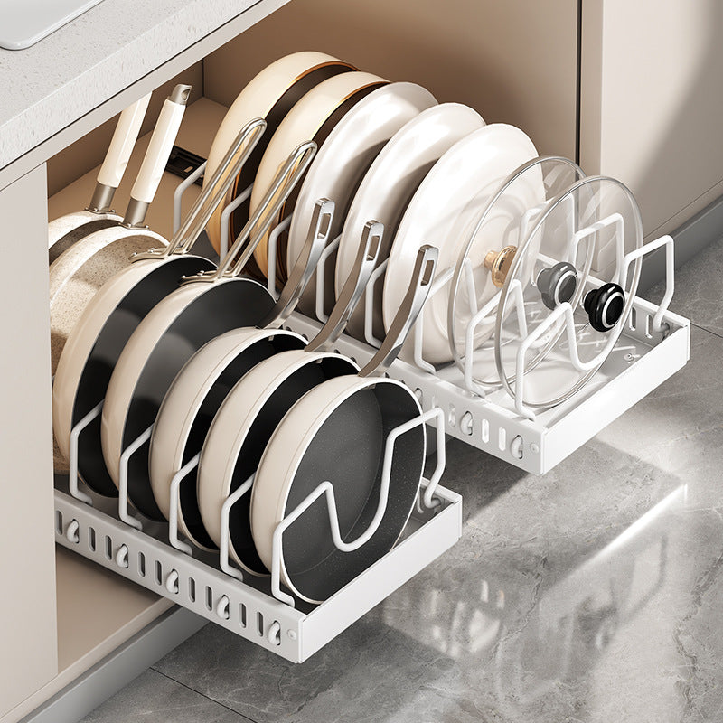 Range-couvercles & casseroles extensible — Égouttoir & organisateur plan de travail