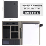 Porte-documents A4 multifonction — Pochette cuir avec support téléphone