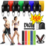 Set de bandes de résistance élastiques 360lbs — Tubes musculation & yoga fitness maison