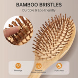 Peigne à coussin d'air en bambou naturel, peigne de massage du cuir chevelu, antistatique, pour démêler les cheveux, peigne de soin anti-enchevêtrement