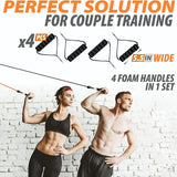 Set de bandes de résistance élastiques 360lbs — Tubes musculation & yoga fitness maison