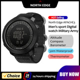 Montre connectée militaire North Edge — Boussole, altimètre & baromètre étanche 50m