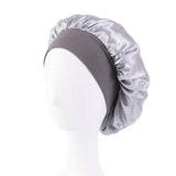 Bonnets solides en Satin pour femmes, chapeau de bain à large bord pour dormir la nuit, unisexe, bandeau élastique, Bonnet de soins capillaires