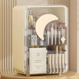 Organisateurs de maquillage à motif de lune avec couvercle et égouts de proximité, vitrines cosmétiques, stockage de cosmétiques, organisateurs de soins de la peau, cadeaux pour filles