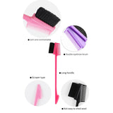Brosse à sourcils à trois têtes, brosse à cheveux râpées, peigne, brosses de teinture pour cheveux, soins capillaires, contrôle des bords des cheveux, brosse à Gel de coiffure