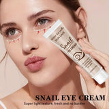 Crème pour les yeux au collagène hydrolysé et à l'essence d'escargot, crème pour les yeux raffermissante et hydratante, crème pour les yeux à l'escargot pour tous les tons de peau clairs, produits de soin de la peau