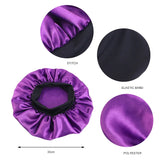 Bonnets solides en Satin pour femmes, chapeau de bain à large bord pour dormir la nuit, unisexe, bandeau élastique, Bonnet de soins capillaires